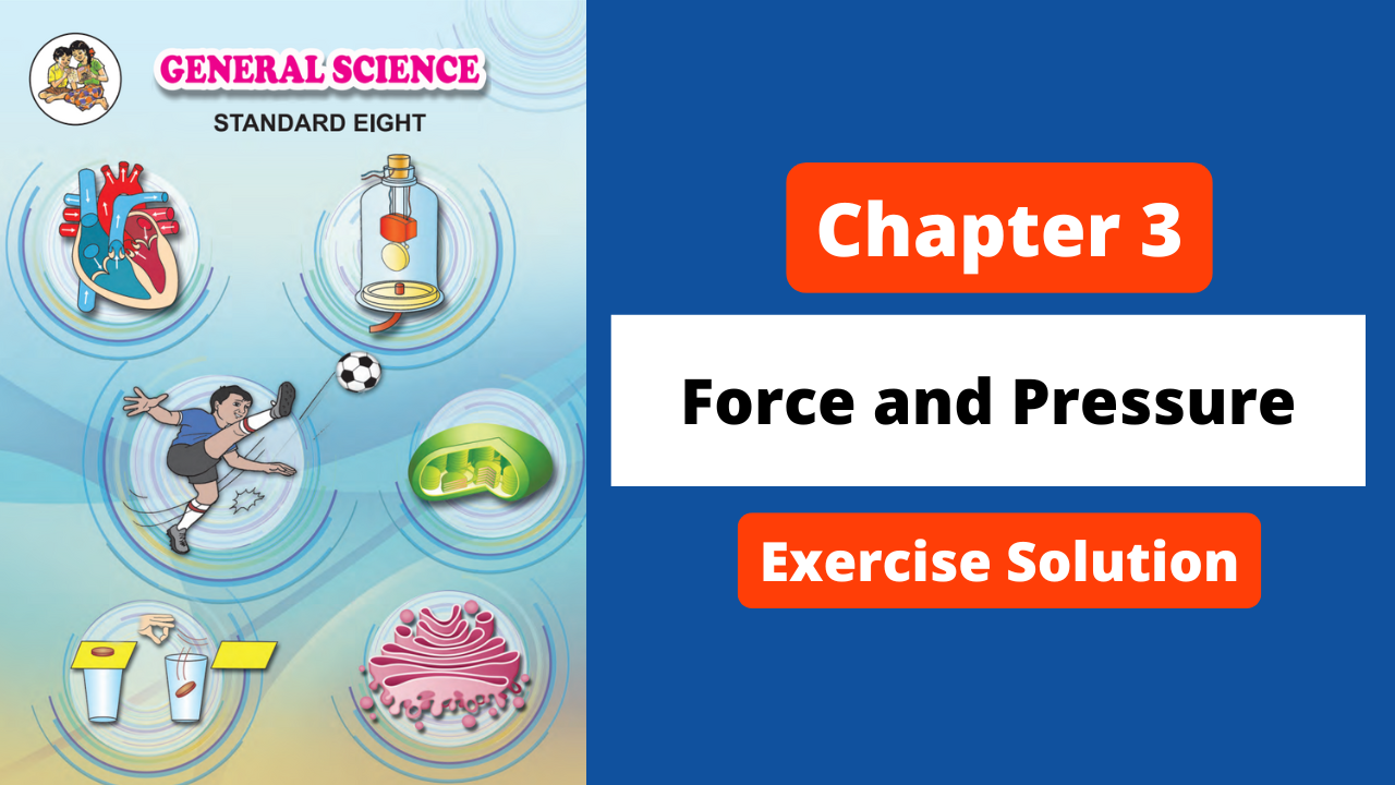 Class 8 | Science | Chapter 3 | Force and Pressure | Exercise Solution | Maharashtra Board